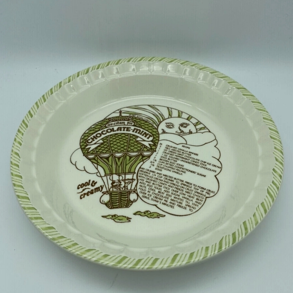 Vintage Rare Chocolate Mint Ice Cream Pie Plate - Picture 7 of 9